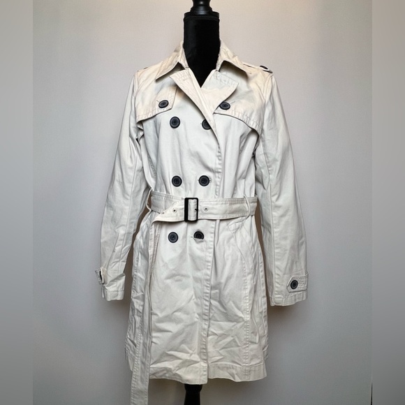GAP Ivory Trench Coat - Size Large - Picture 4 of 8